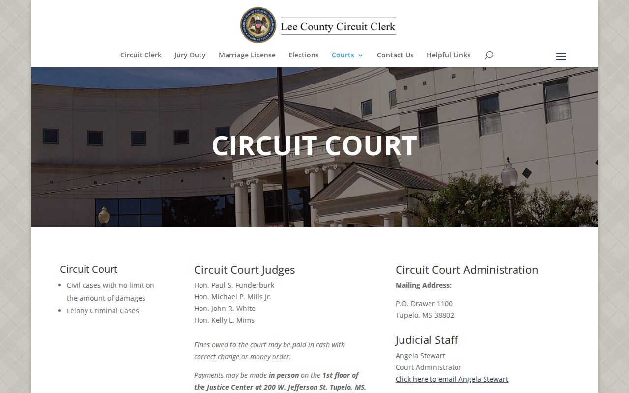 Lee County Circuit Court felony jurisdiction information