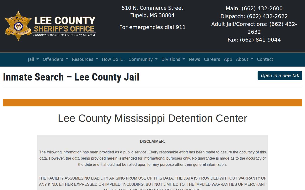 Lee County sheriff inmate search wrapper with custody views
