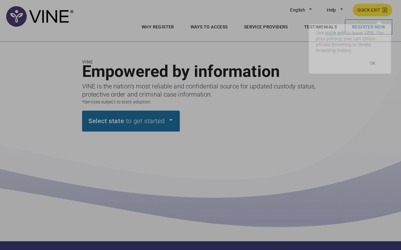 Lee County VINELink inmate search state selection